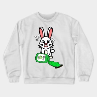 Cute Bunny Spills a jar of wasabi sauce Crewneck Sweatshirt